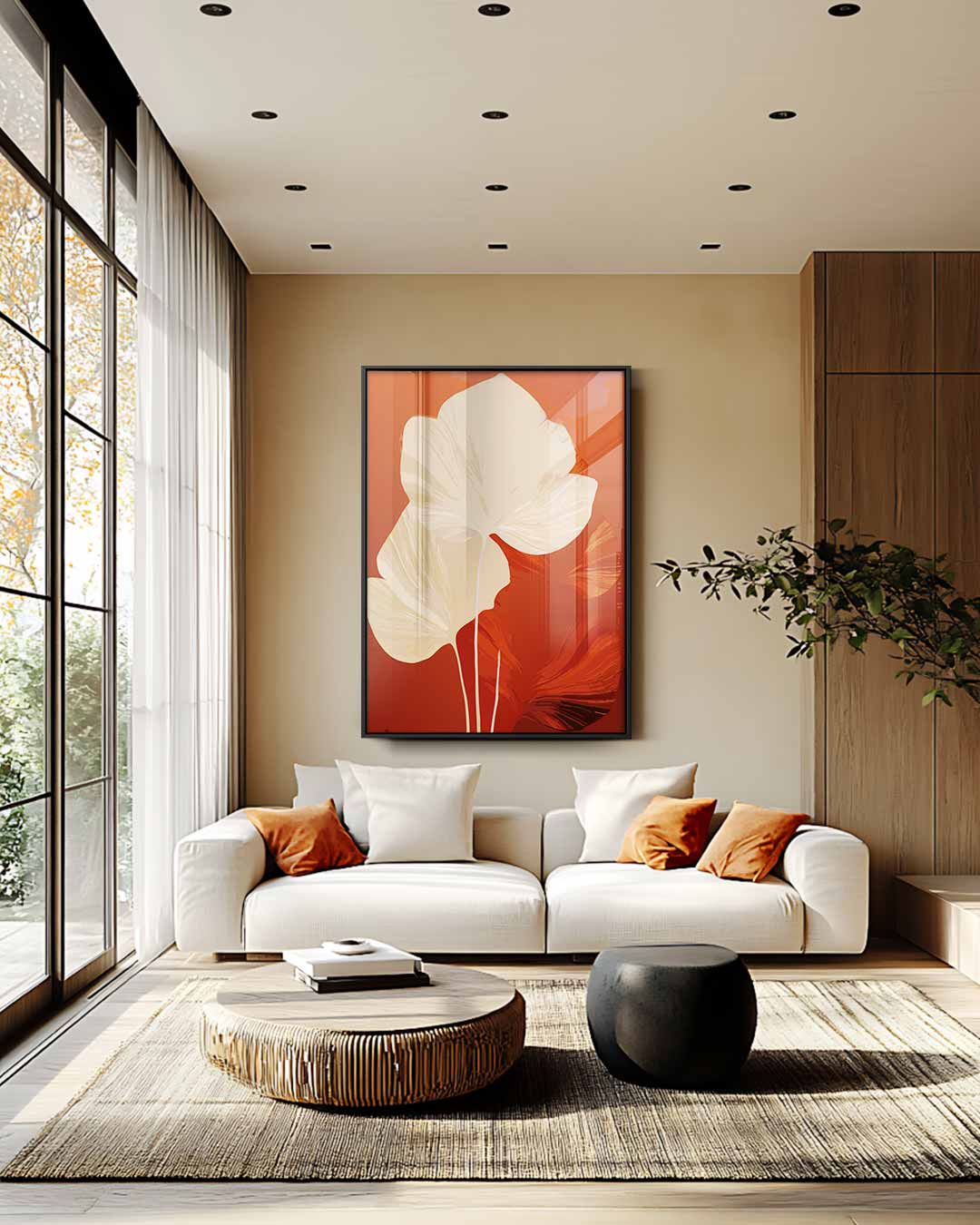 Warme Herfstbladeren Kunstwerk-canvas-dibond-plexiglas-wanddecoratie-WallArtistic