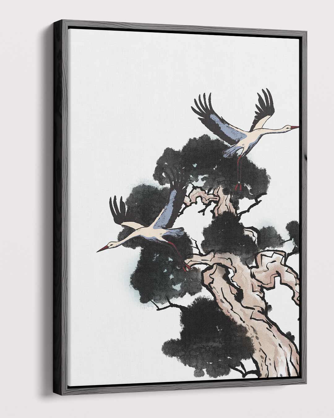 Vliegende Kranen in de Natuur Kunstwerk-canvas-dibond-plexiglas-wanddecoratie-WallArtistic