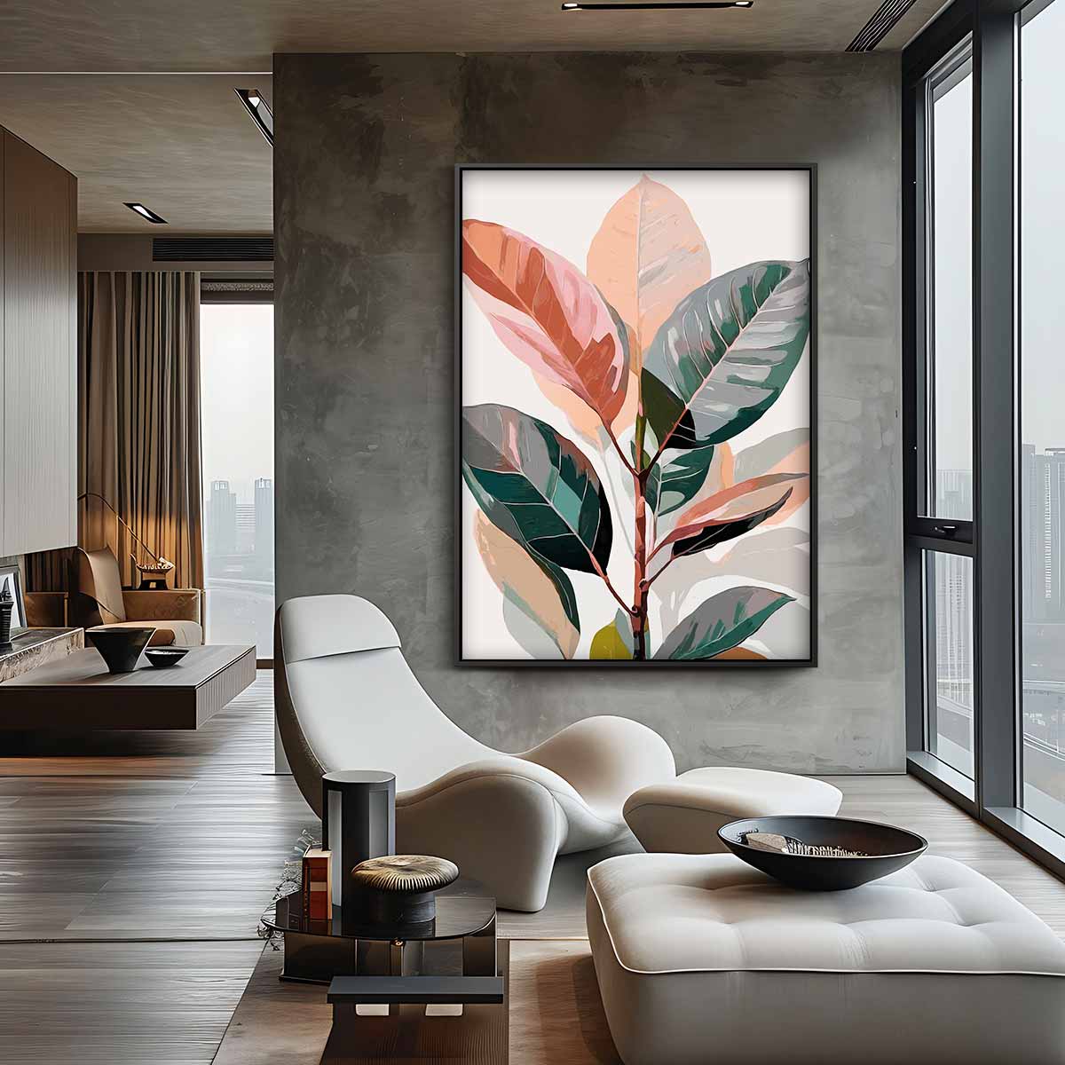 Kleurrijke Bladeren Kunstwerk-canvas-dibond-plexiglas-wanddecoratie-WallArtistic