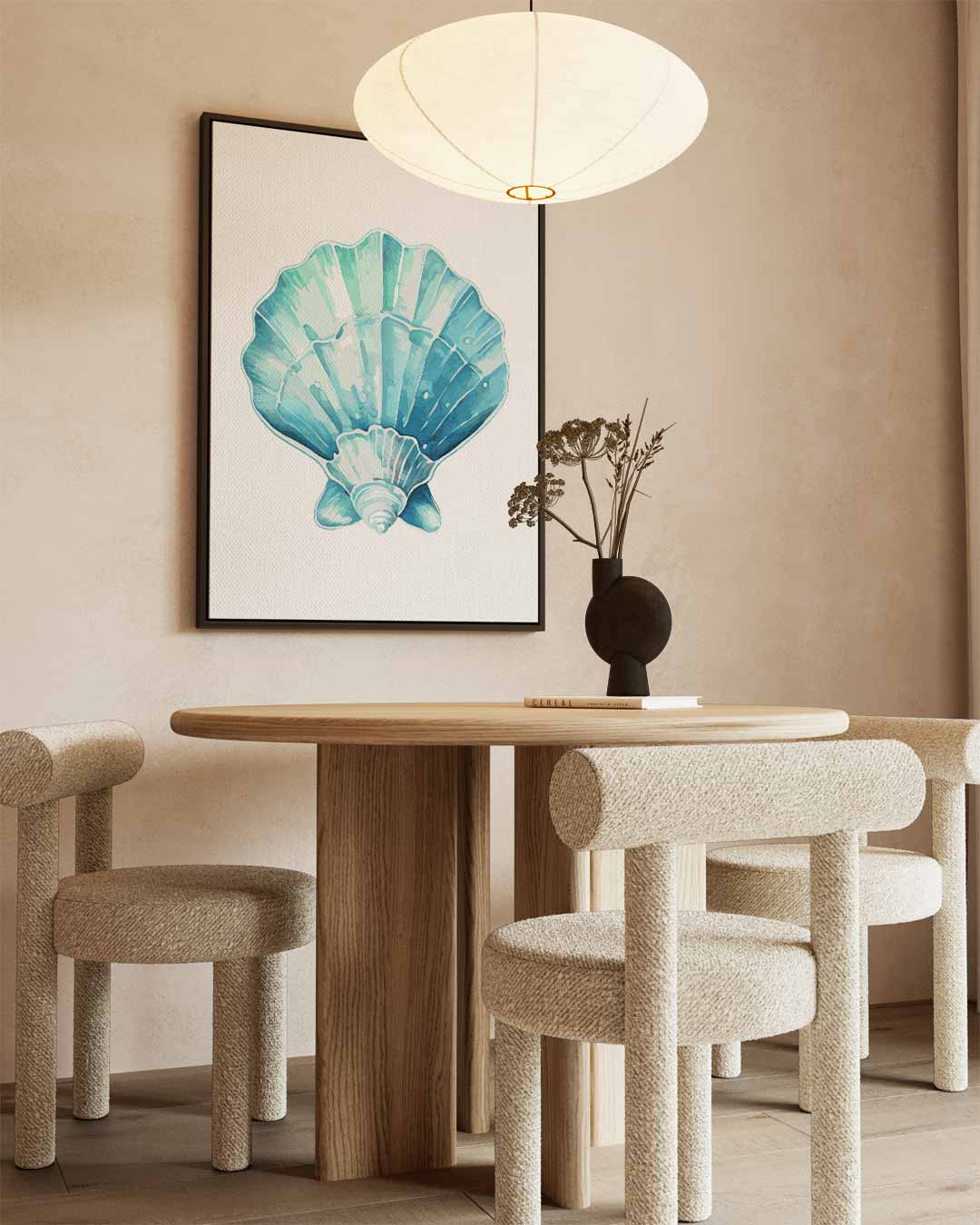 Zeeschelp Aquarelprint Kunstwerk-canvas-dibond-plexiglas-wanddecoratie-WallArtistic
