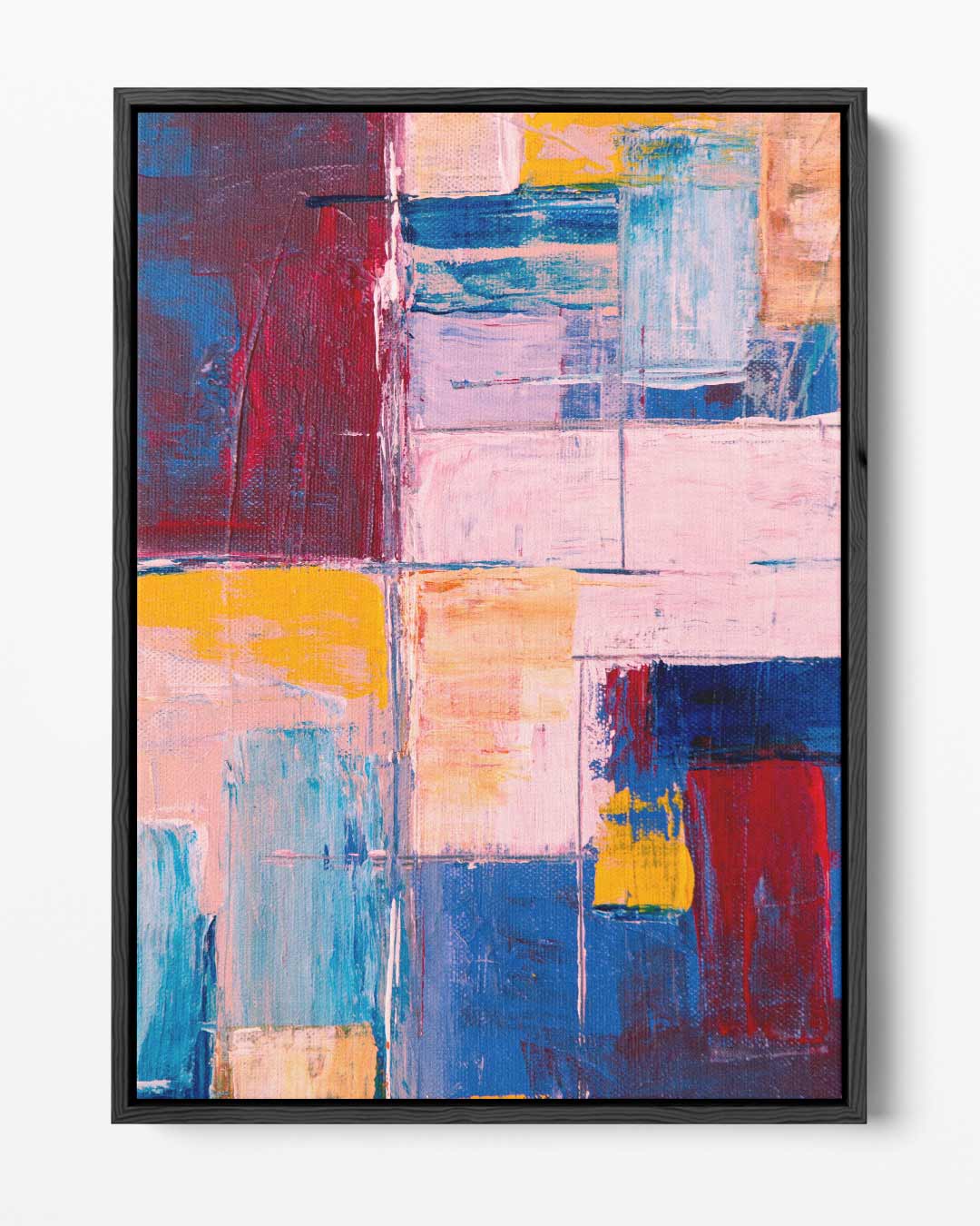 Kleurrijke Abstracte Compositie Kunstwerk-canvas-dibond-plexiglas-wanddecoratie-WallArtistic