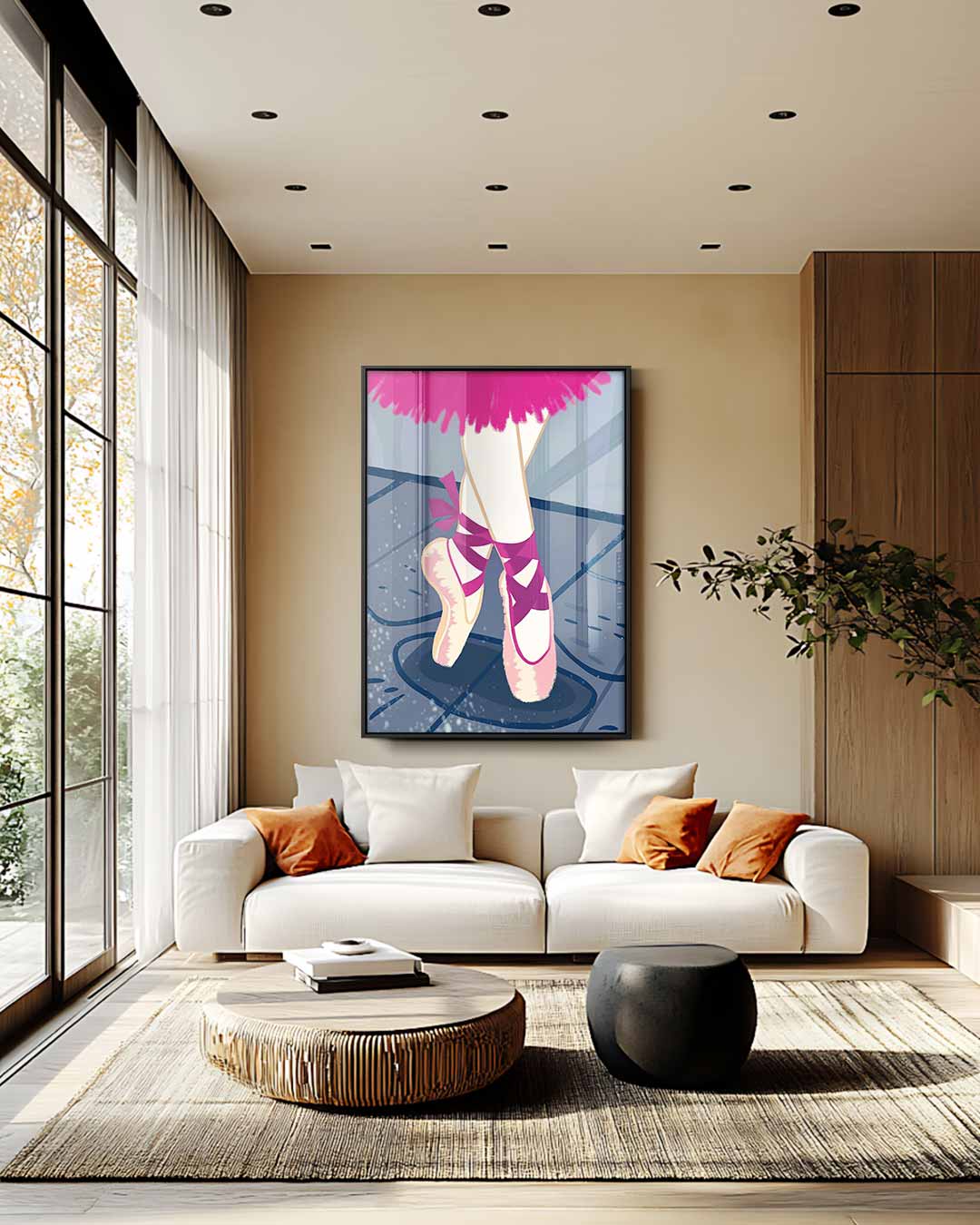 Elegante Balletschoenen in Beweging Kunstwerk-canvas-dibond-plexiglas-wanddecoratie-WallArtistic