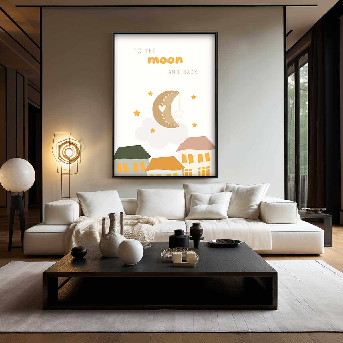 Droom naar de Maan Kunstwerk-canvas-dibond-plexiglas-wanddecoratie-WallArtistic