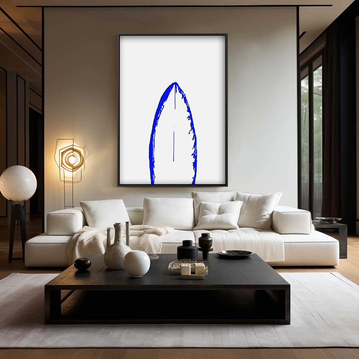 Blauwe Vleugelafdruk Kunstwerk-canvas-dibond-plexiglas-wanddecoratie-WallArtistic