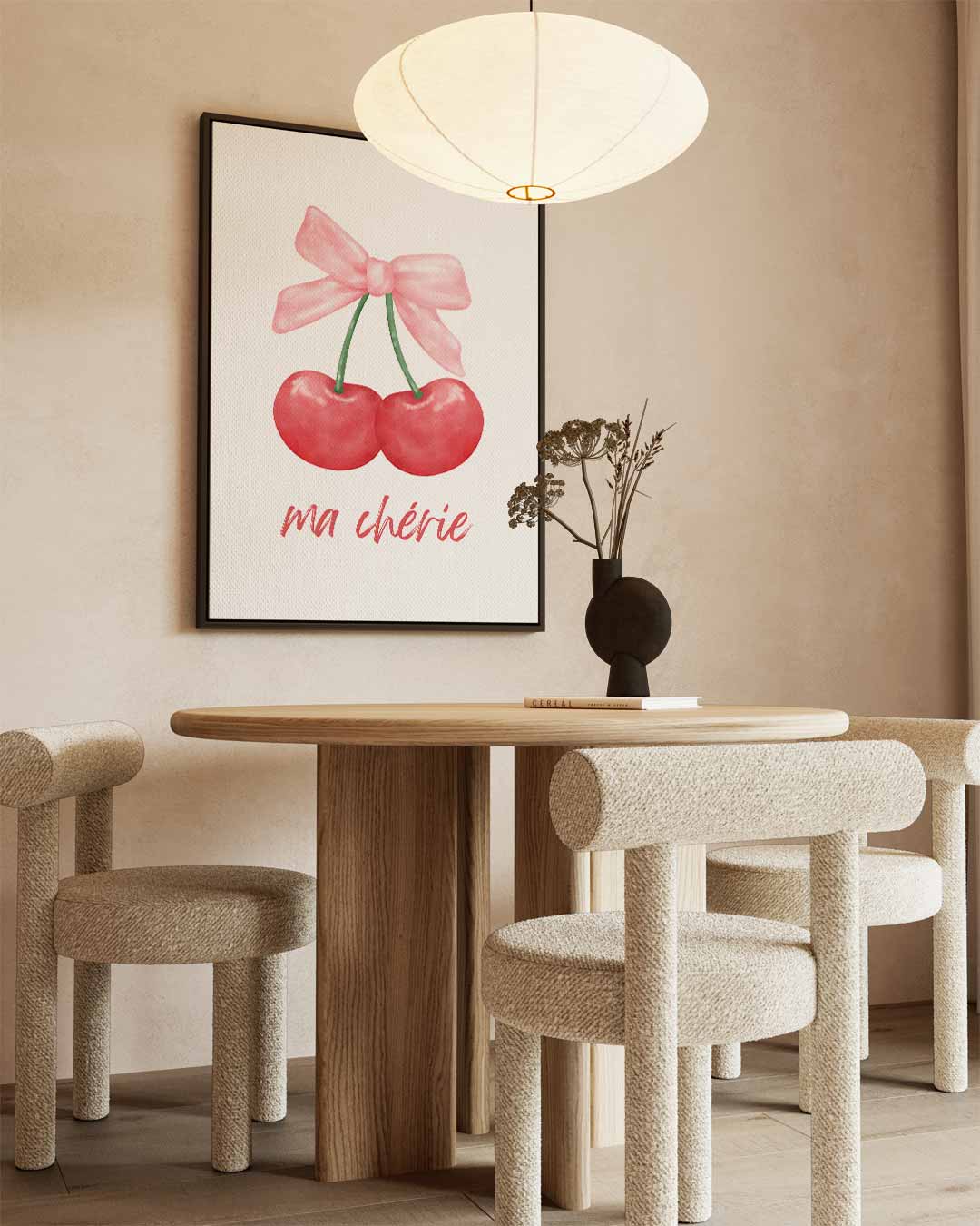 Ma Chérie Kersen Illustratie Kunstwerk-canvas-dibond-plexiglas-wanddecoratie-WallArtistic