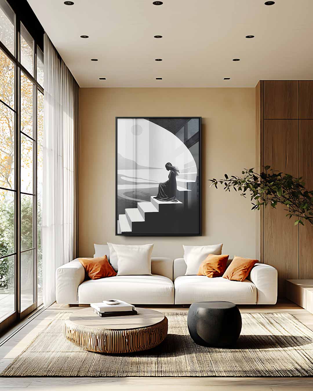 Stilte in Schaduw Kunstwerk-canvas-dibond-plexiglas-wanddecoratie-WallArtistic