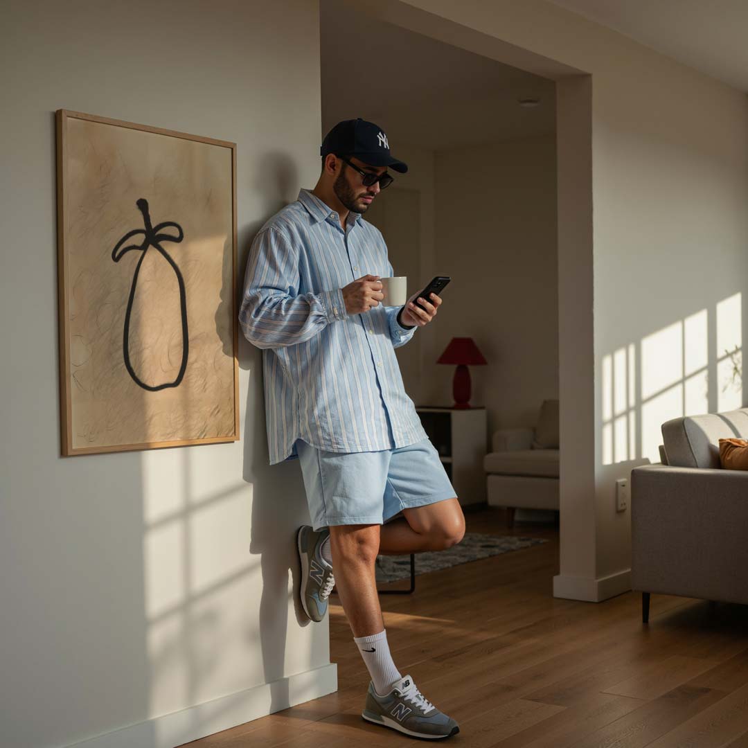 Abstracte Vormen op Beige Achtergrond Poster-WallArtistic