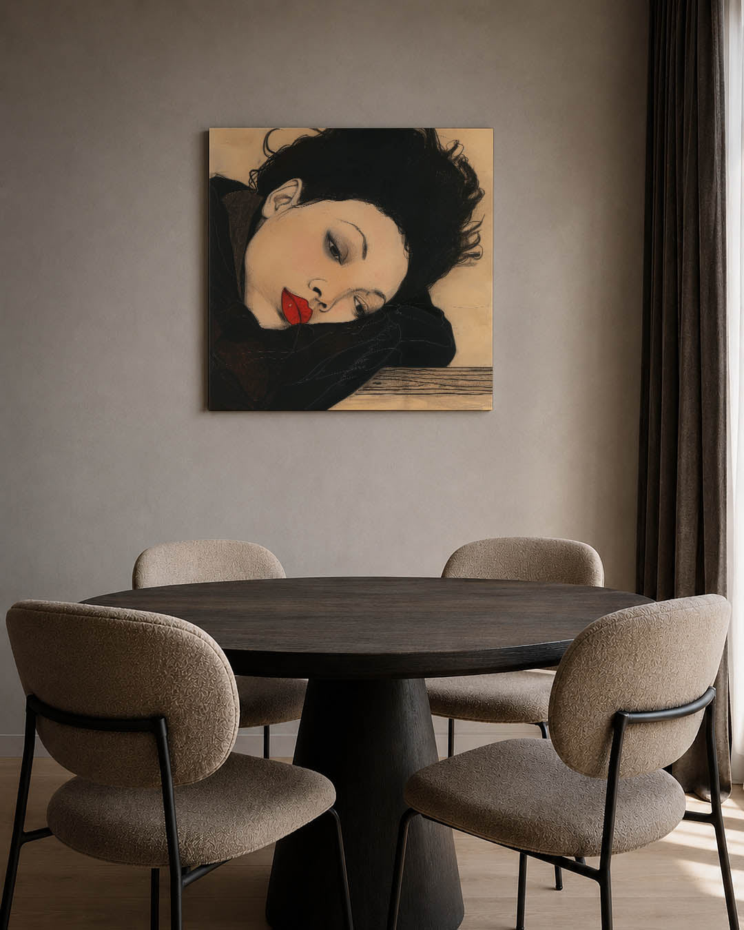 Dromerige vrouw Kunstwerk