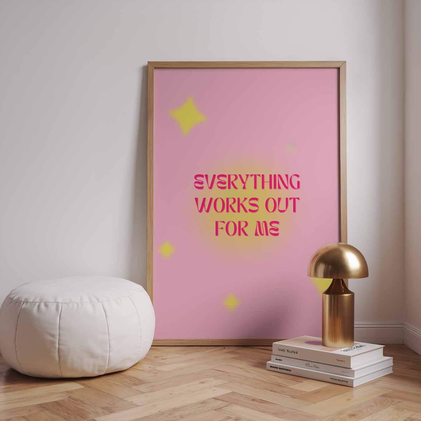 Inspirerende Roze Positiviteitsposter
