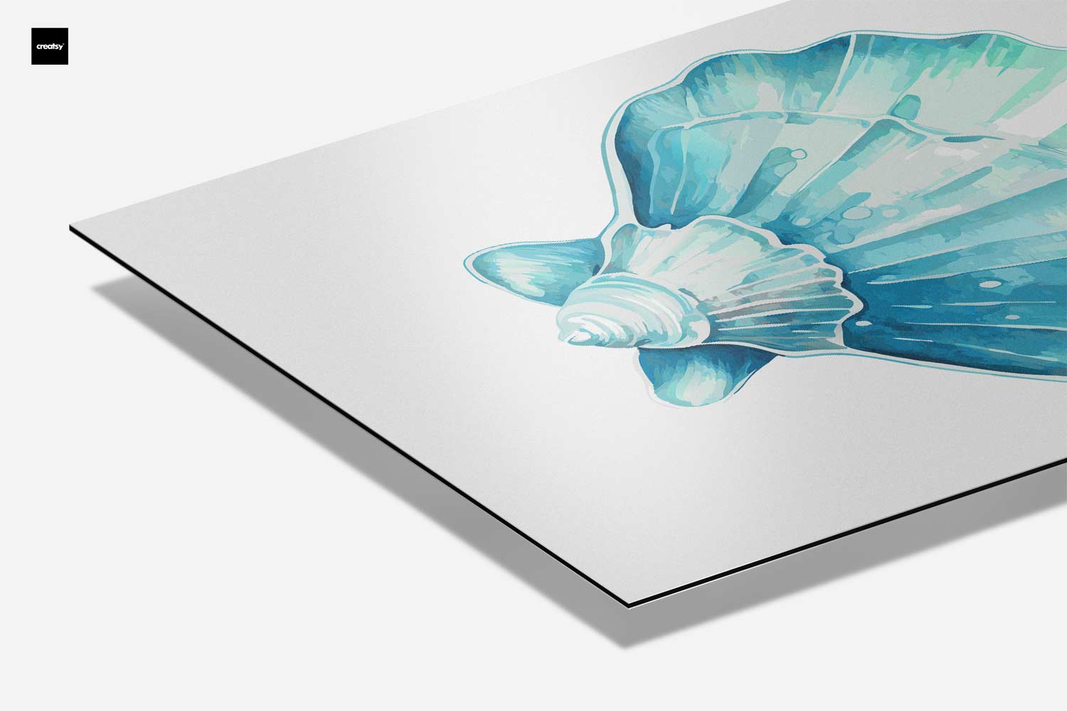 Zeeschelp Aquarelprint Kunstwerk-canvas-dibond-plexiglas-wanddecoratie-WallArtistic