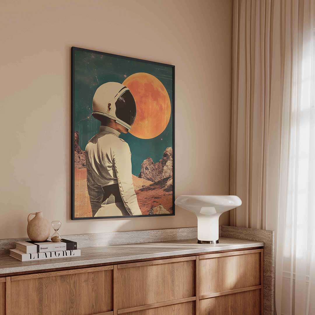 Astronaut en maan Poster
