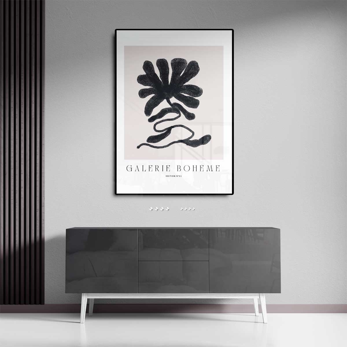 Abstracte Bloem Illustratie Kunstwerk-canvas-dibond-plexiglas-wanddecoratie-WallArtistic