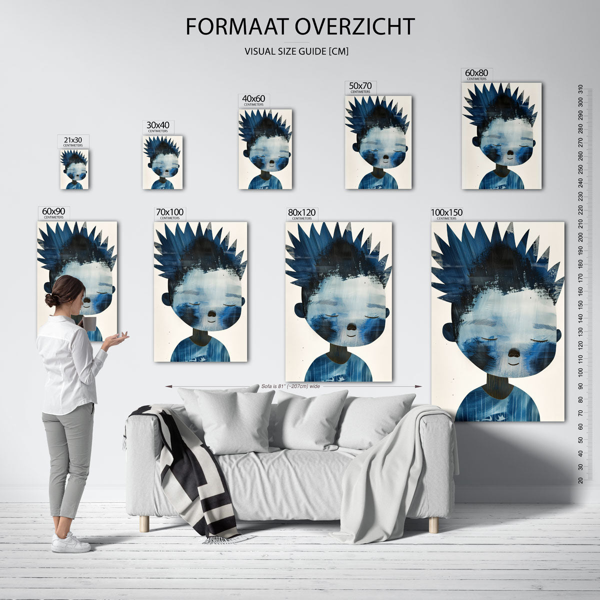 Blauw figuur Poster