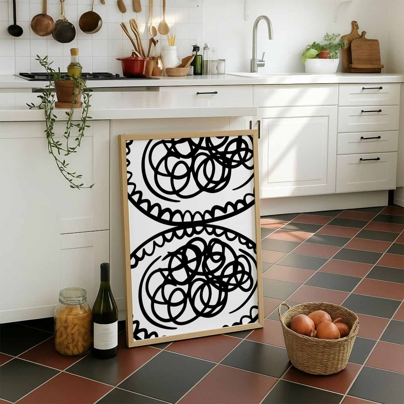 Elegante Krullende Patronen Poster
