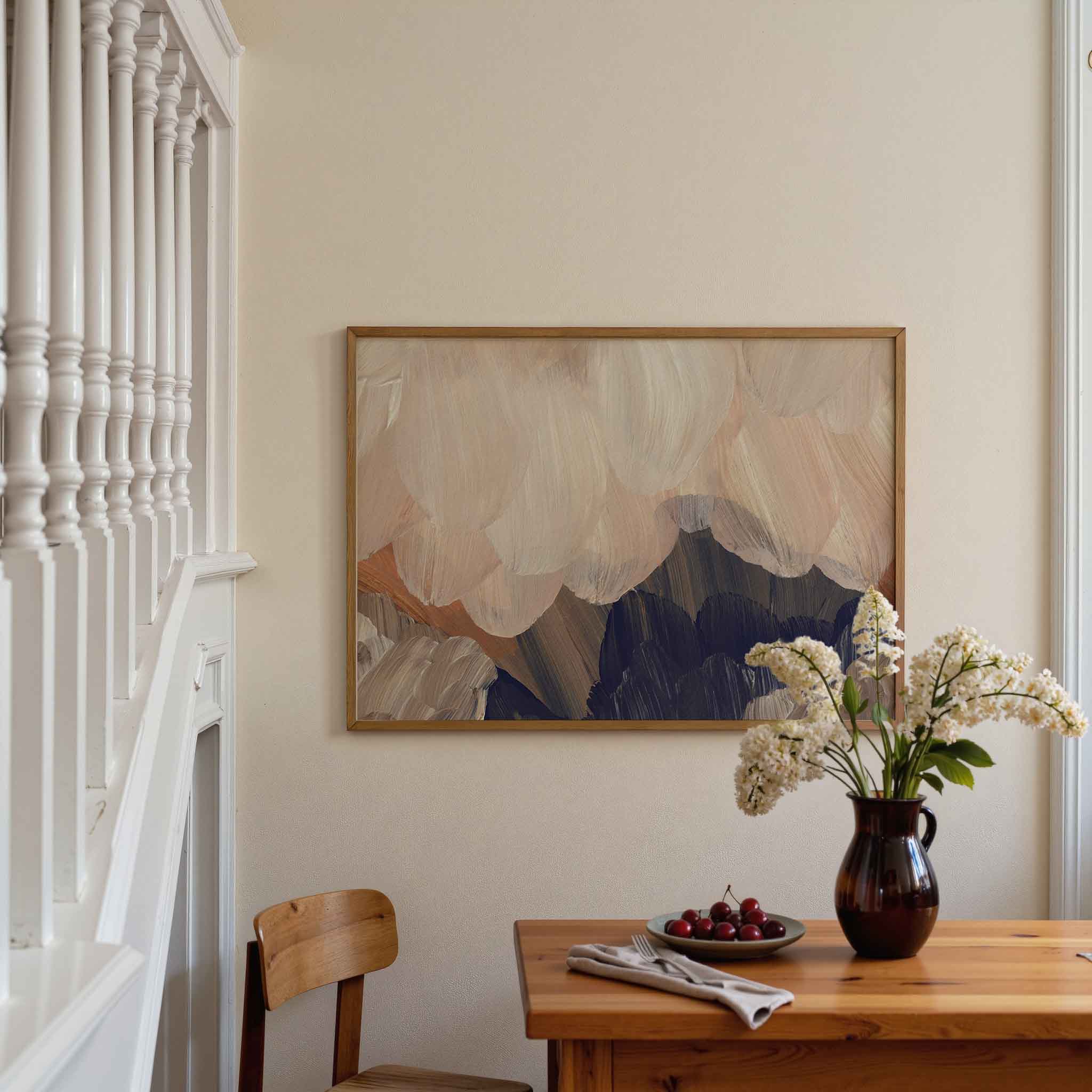 Abstracte penseelstreken Poster