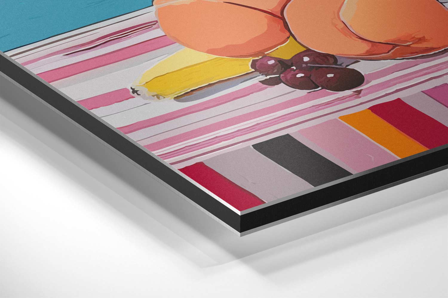 Bloemenpracht met Fruitschaal Kunstwerk-canvas-dibond-plexiglas-wanddecoratie-WallArtistic