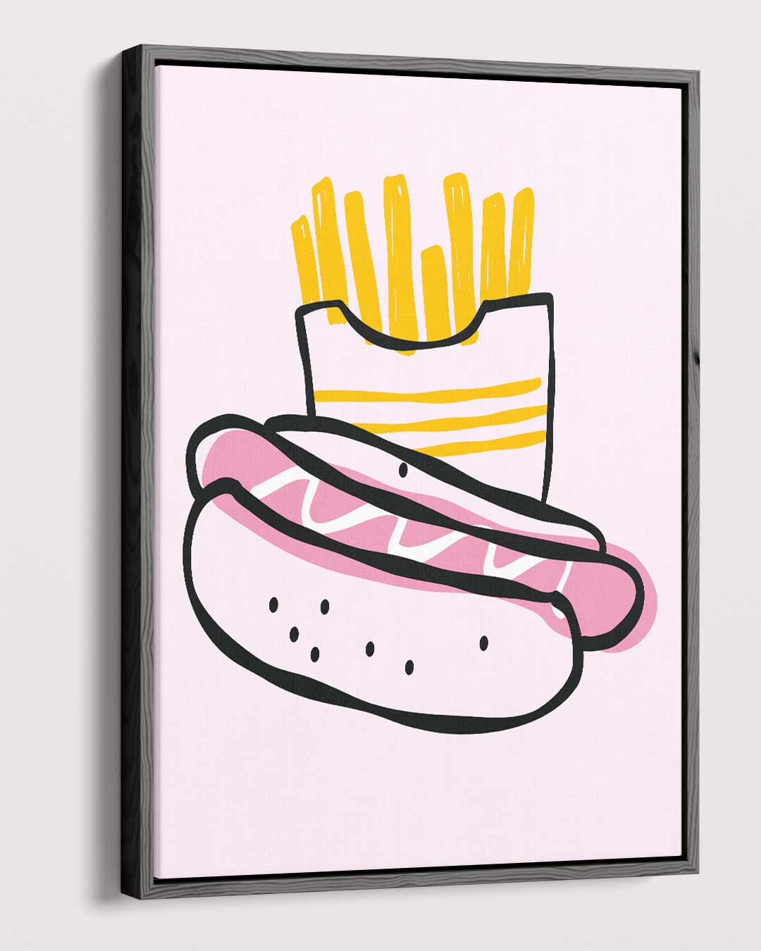Speelse Snack Illustratie Kunstwerk-canvas-dibond-plexiglas-wanddecoratie-WallArtistic