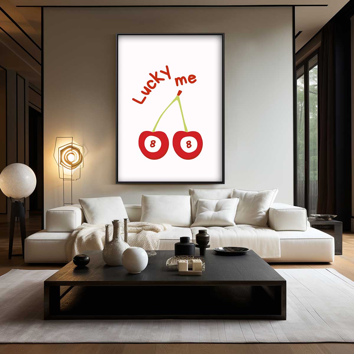 Lucky Me Kersenprint Kunstwerk-canvas-dibond-plexiglas-wanddecoratie-WallArtistic