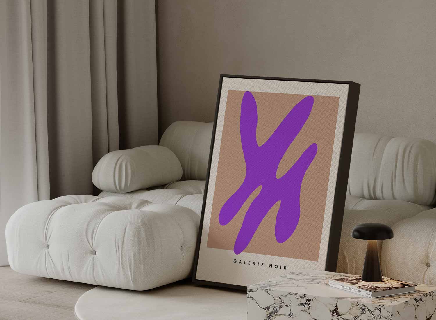 Vrolijke Paarse Abstractie Kunstwerk-canvas-dibond-plexiglas-wanddecoratie-WallArtistic