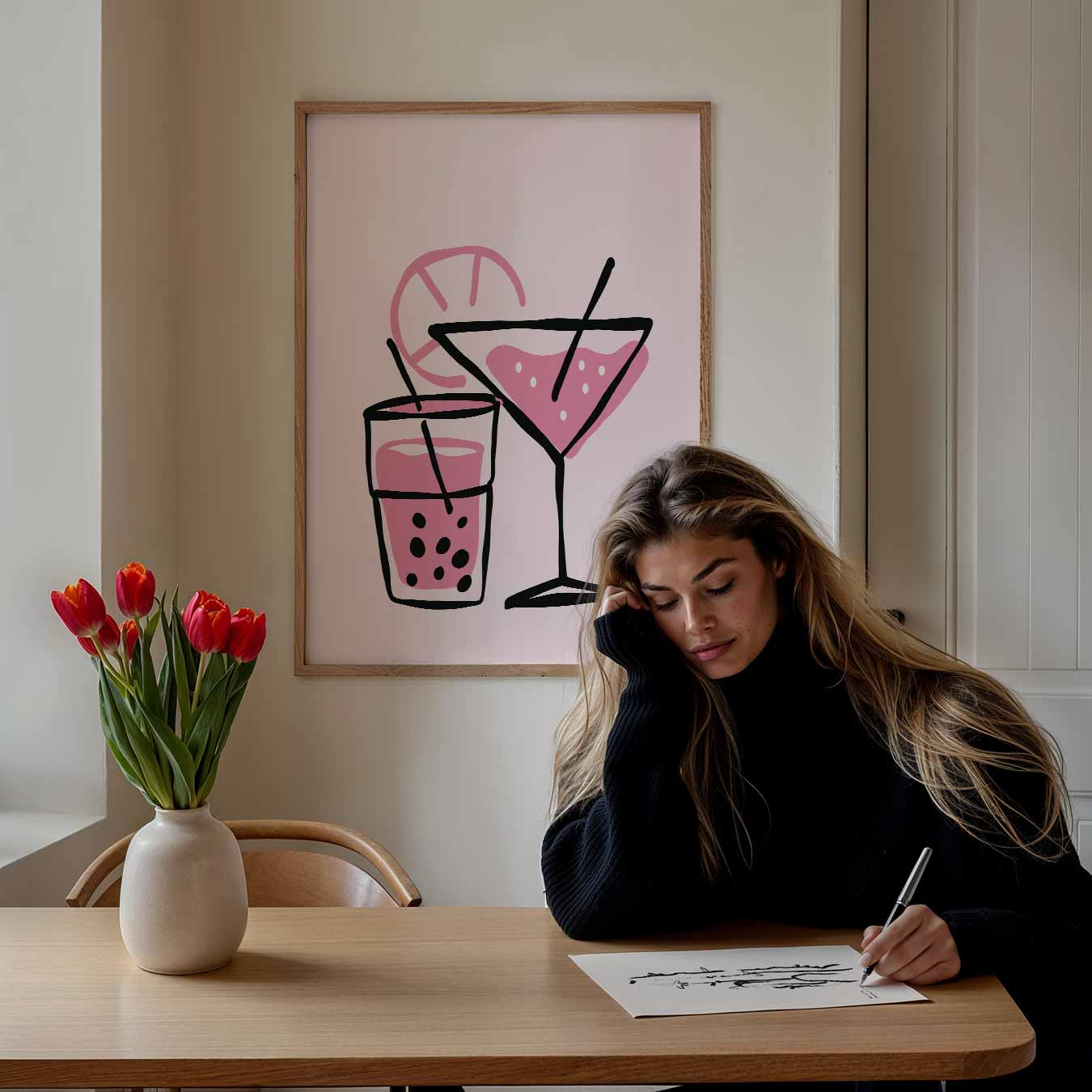 Tropische Cocktail Illustratie Poster