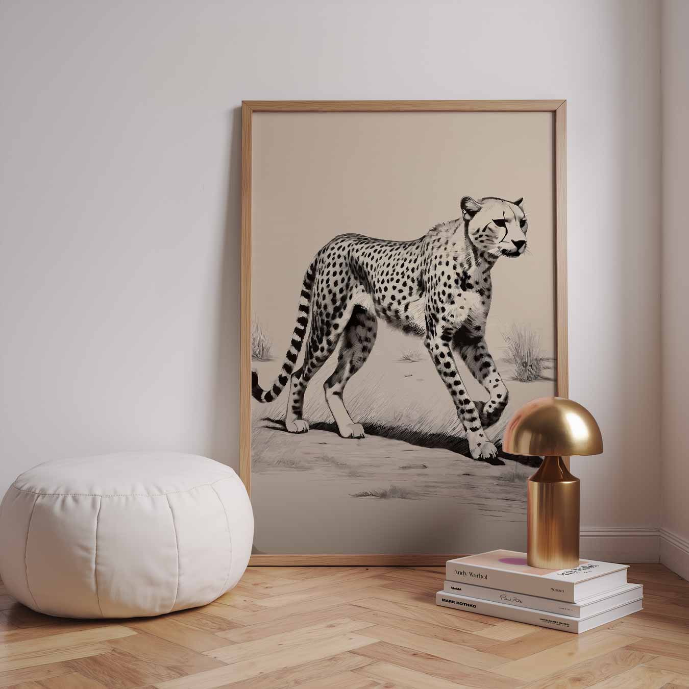 Sierlijke Cheetah Wandeling Poster-WallArtistic