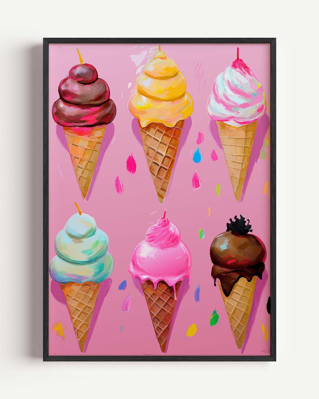 Kleurrijke IJshoorntjes Poster-WallArtistic