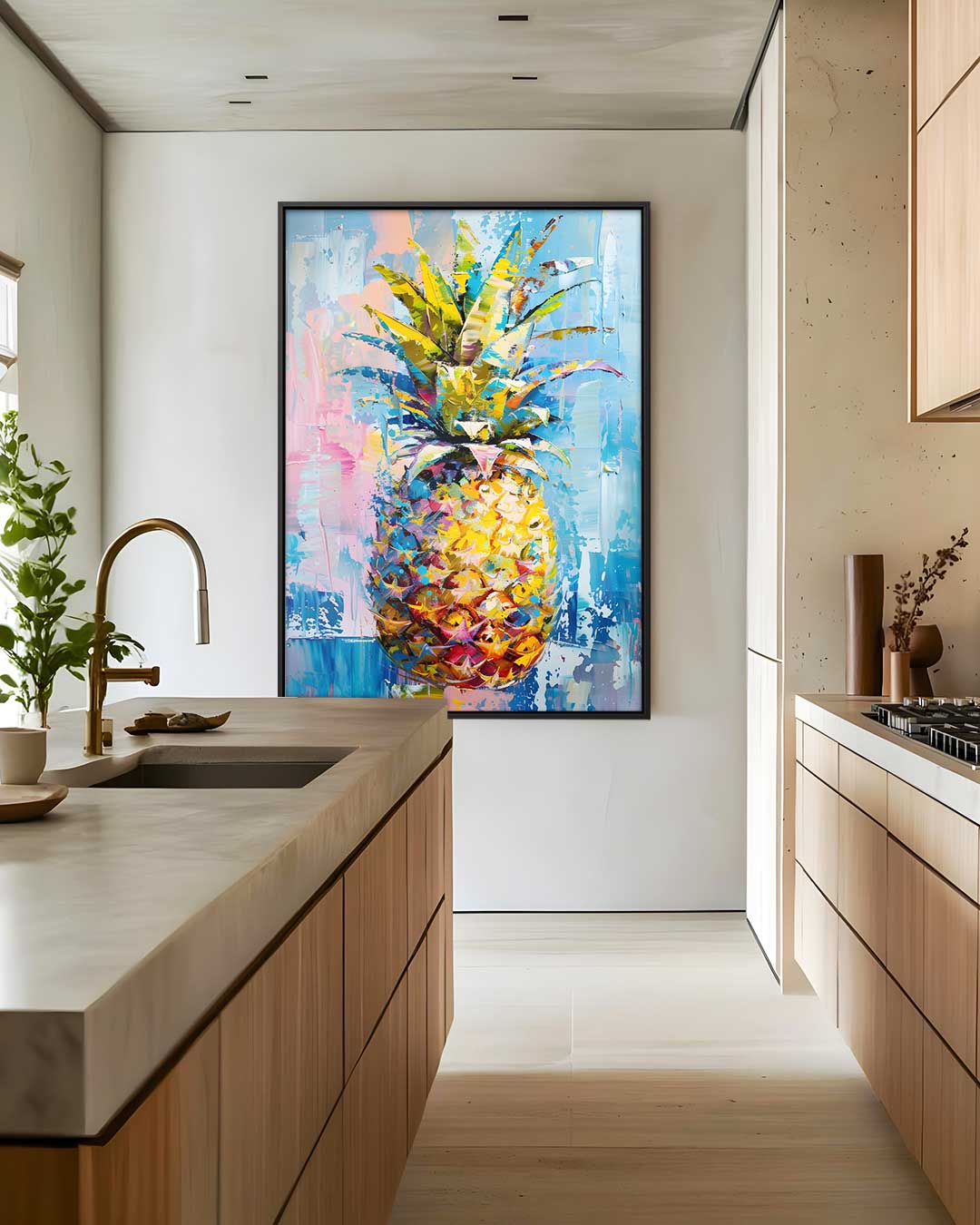 Tropische Ananas Kleurenpracht Kunstwerk-canvas-dibond-plexiglas-wanddecoratie-WallArtistic