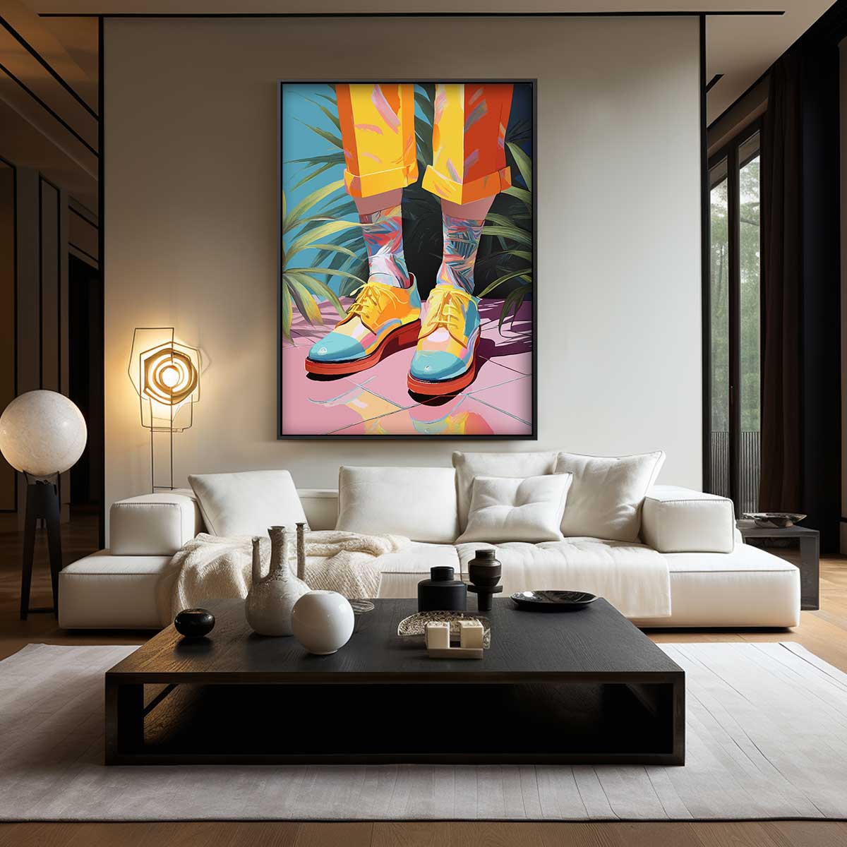 Kleurrijke Sokker Fantasie Kunstwerk-canvas-dibond-plexiglas-wanddecoratie-WallArtistic