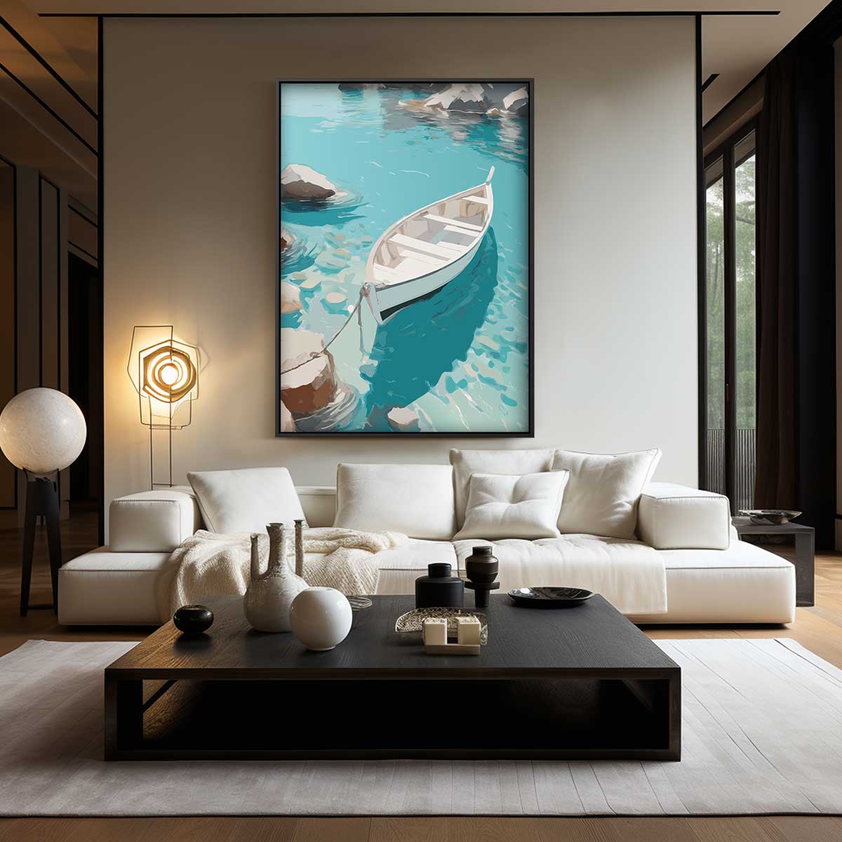 Rustige Boottocht Kunstwerk-canvas-dibond-plexiglas-wanddecoratie-WallArtistic