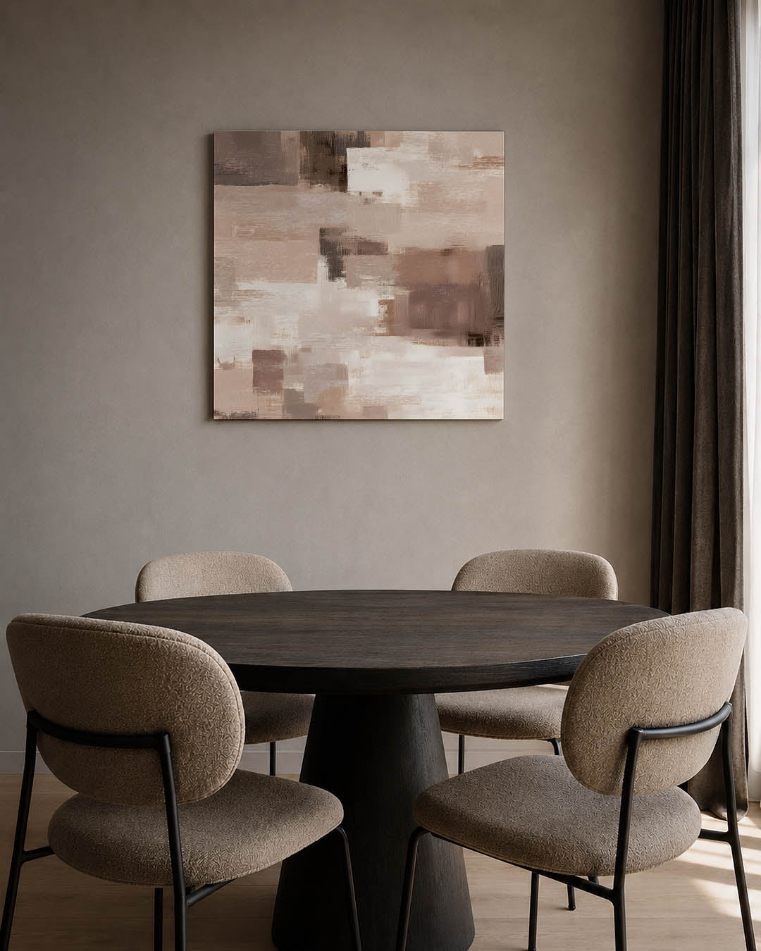 Zachte aardetinten compositie Kunstwerk