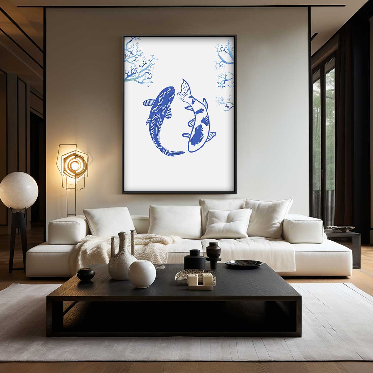 Dans van de Koi Kunstwerk-canvas-dibond-plexiglas-wanddecoratie-WallArtistic