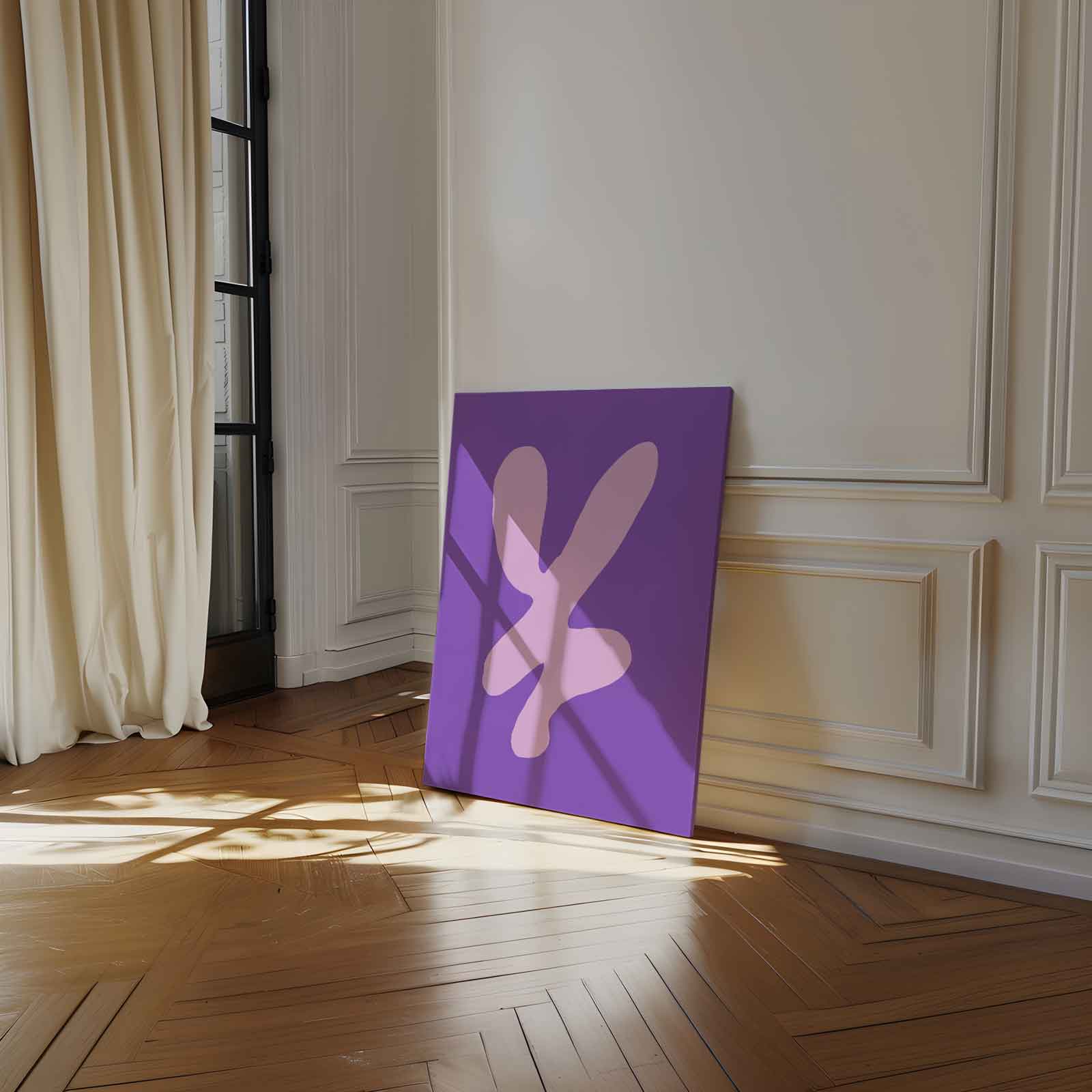 Vrolijke Vormen in Paars en Roze Kunstwerk-canvas-dibond-plexiglas-wanddecoratie-WallArtistic