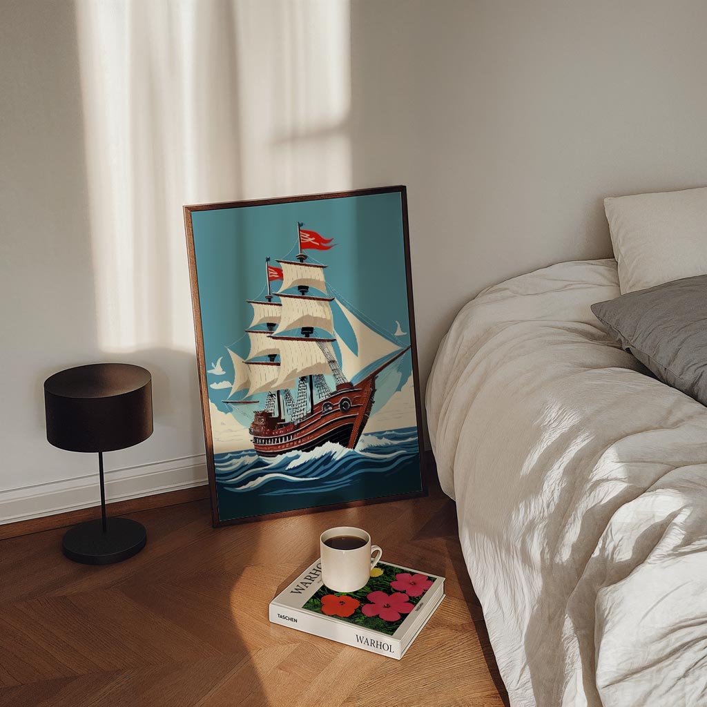 Avontuurlijke Zeilboot op Zee Poster-WallArtistic