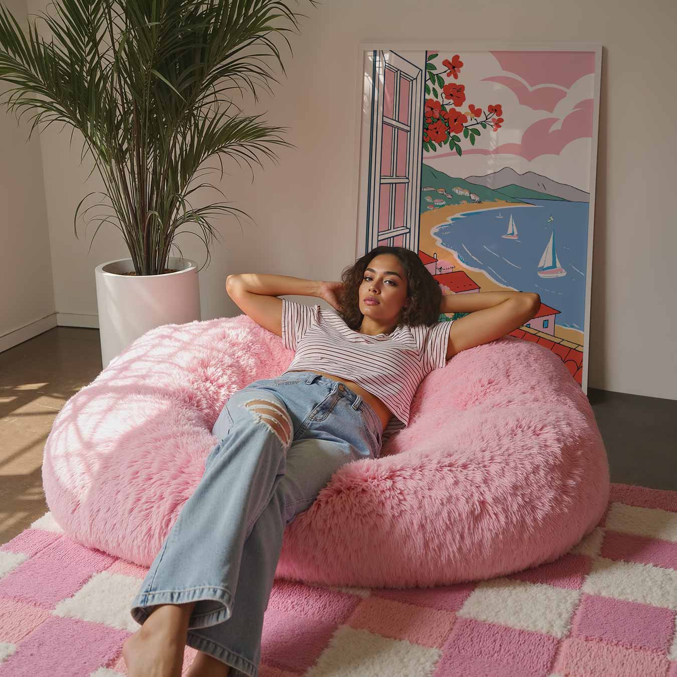 Zomers Uitzicht op de Middellandse Zee Poster-WallArtistic