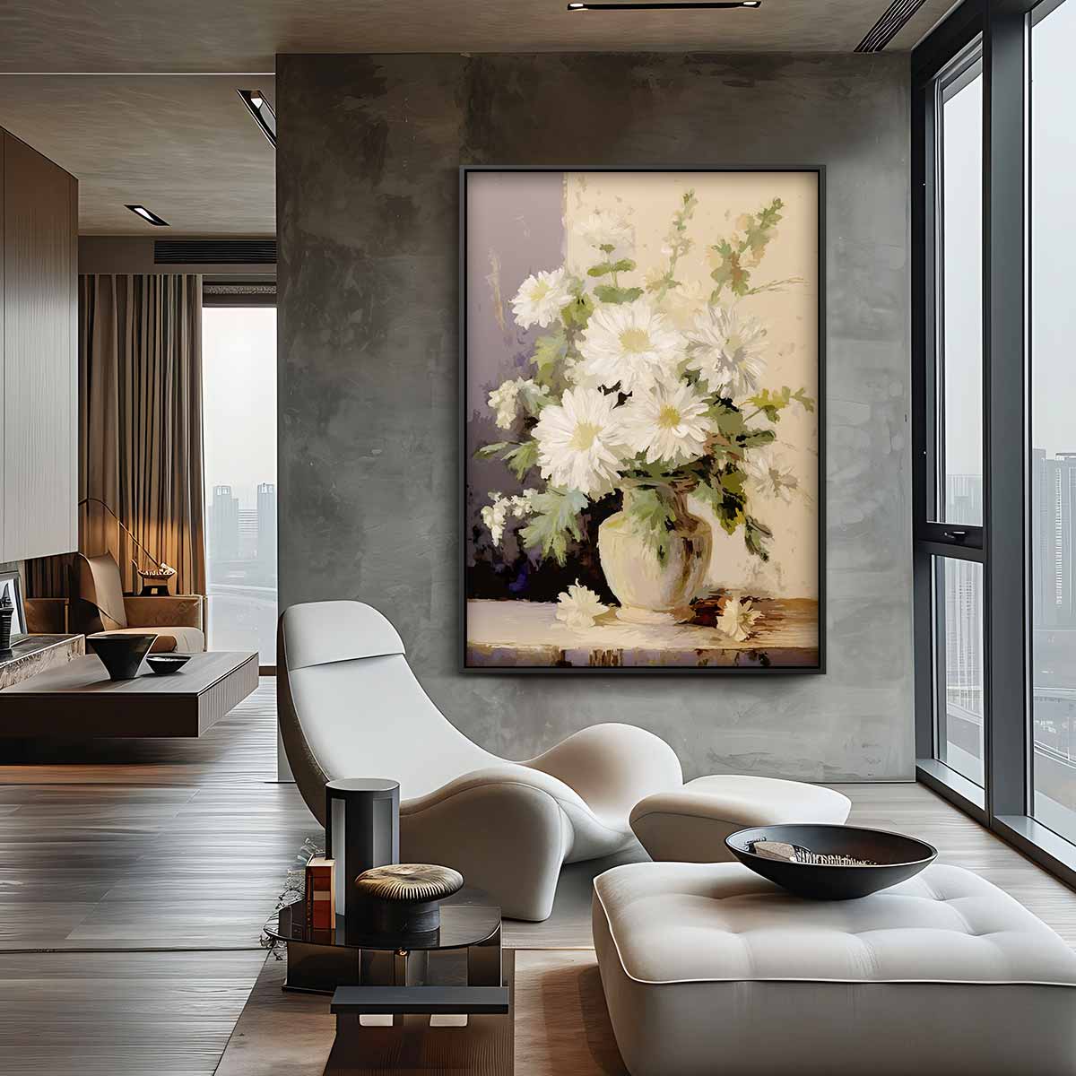 Bloemenpracht in Vaas Kunstwerk-canvas-dibond-plexiglas-wanddecoratie-WallArtistic
