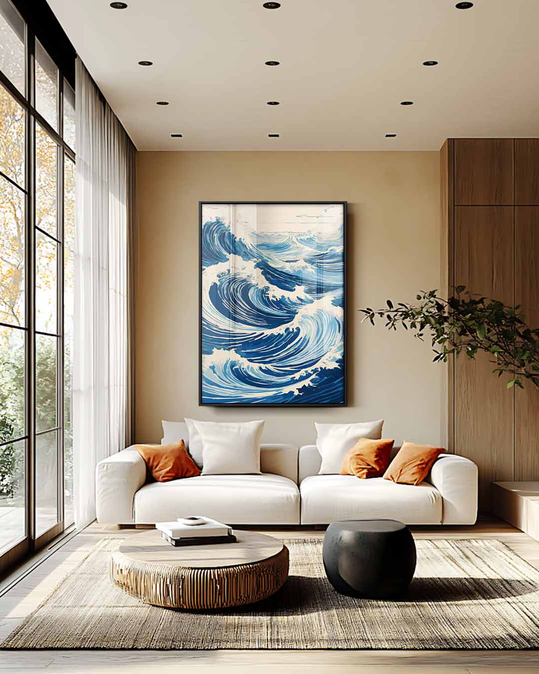 Krachtige Golfbewegingen Kunstwerk-canvas-dibond-plexiglas-wanddecoratie-WallArtistic