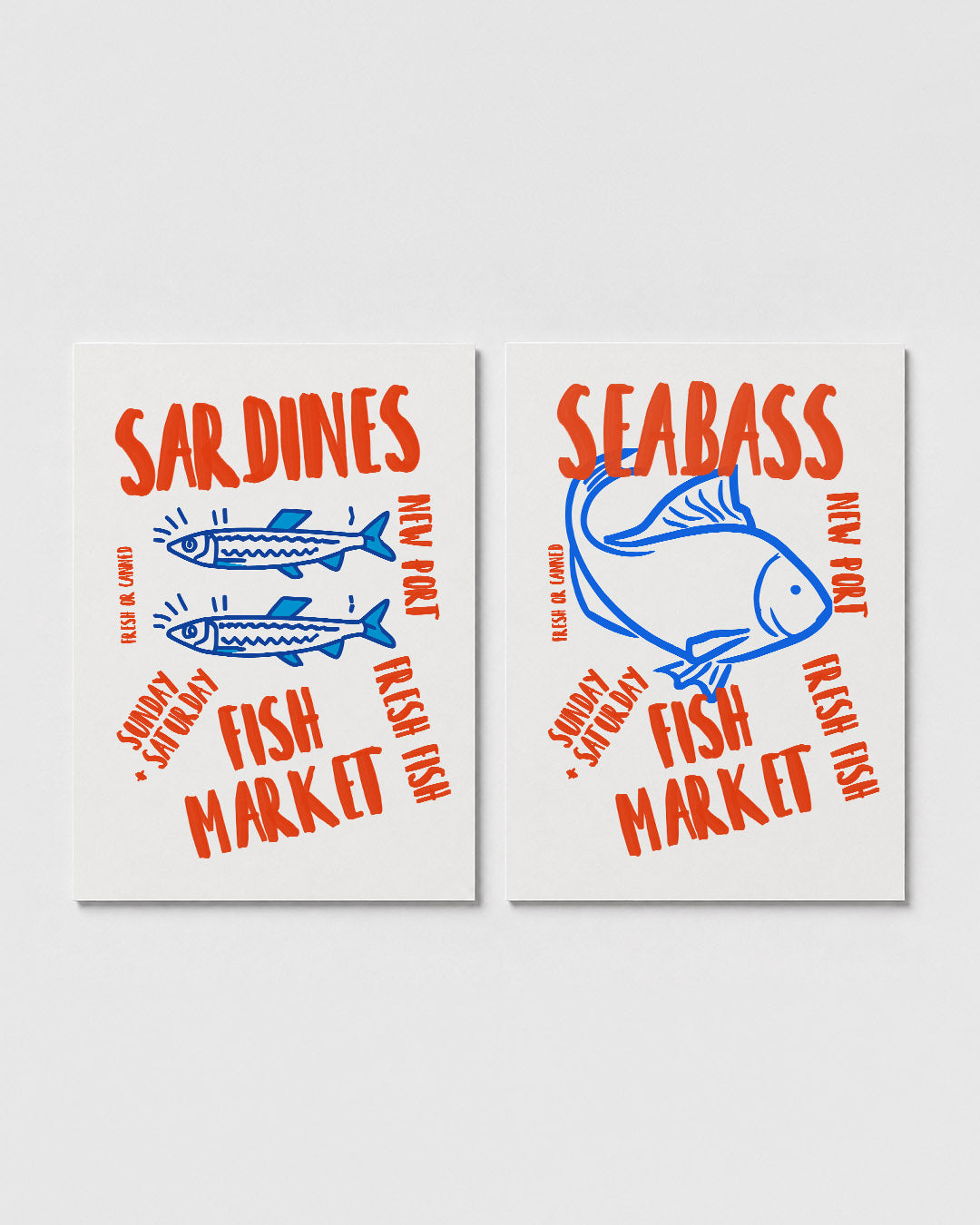 Vissen en letters Posterset