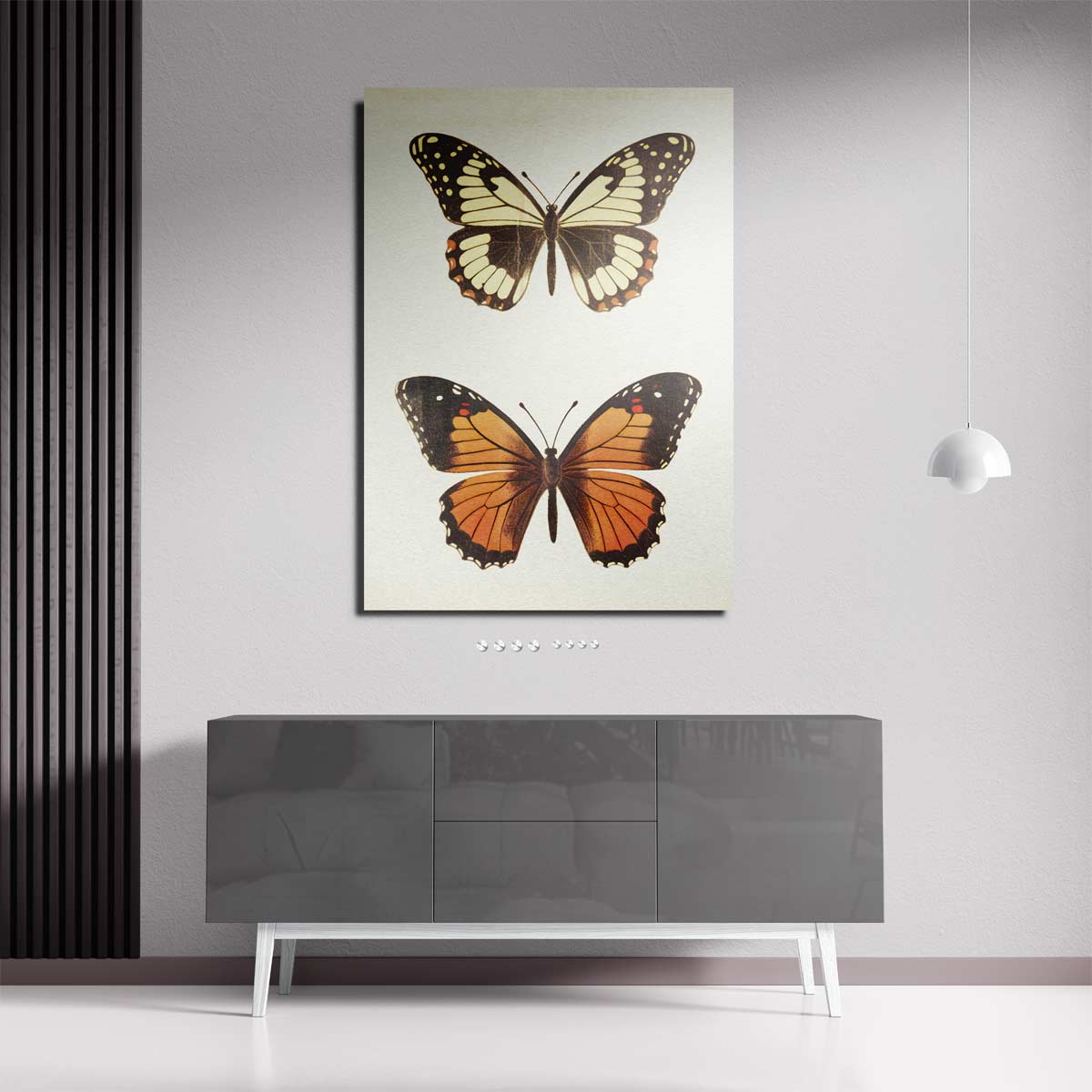 Vintage Vlinder Illustratie Kunstwerk-canvas-dibond-plexiglas-wanddecoratie-WallArtistic