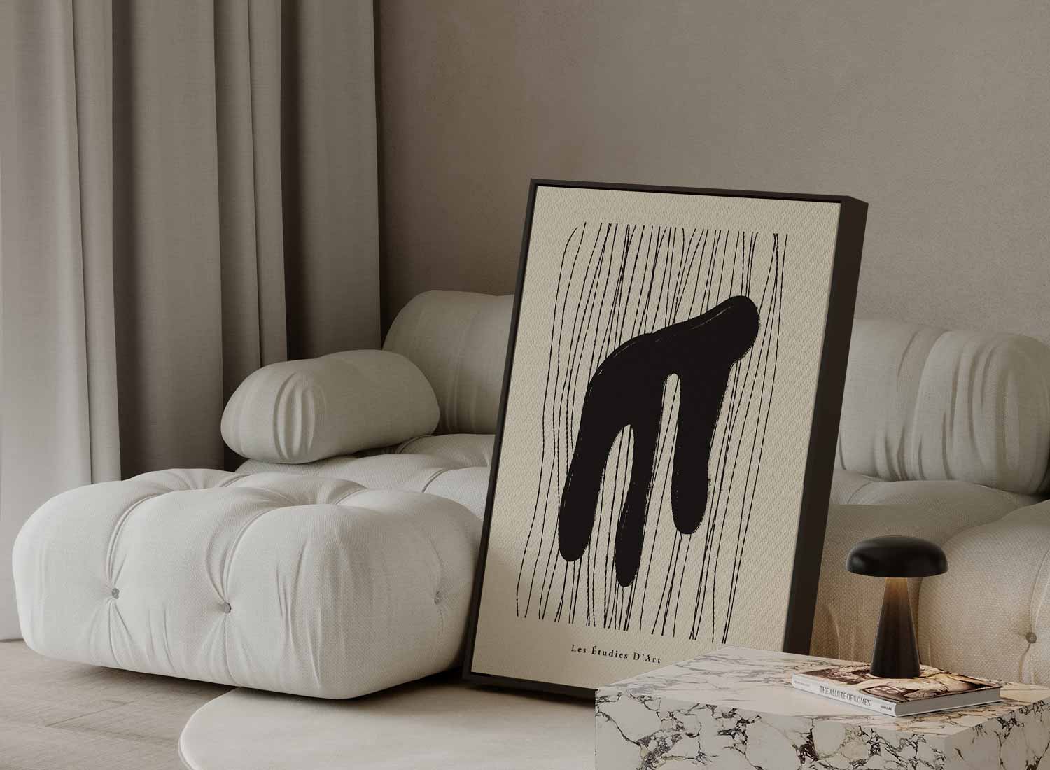 Speelse Schaduw Abstractie Kunstwerk-canvas-dibond-plexiglas-wanddecoratie-WallArtistic
