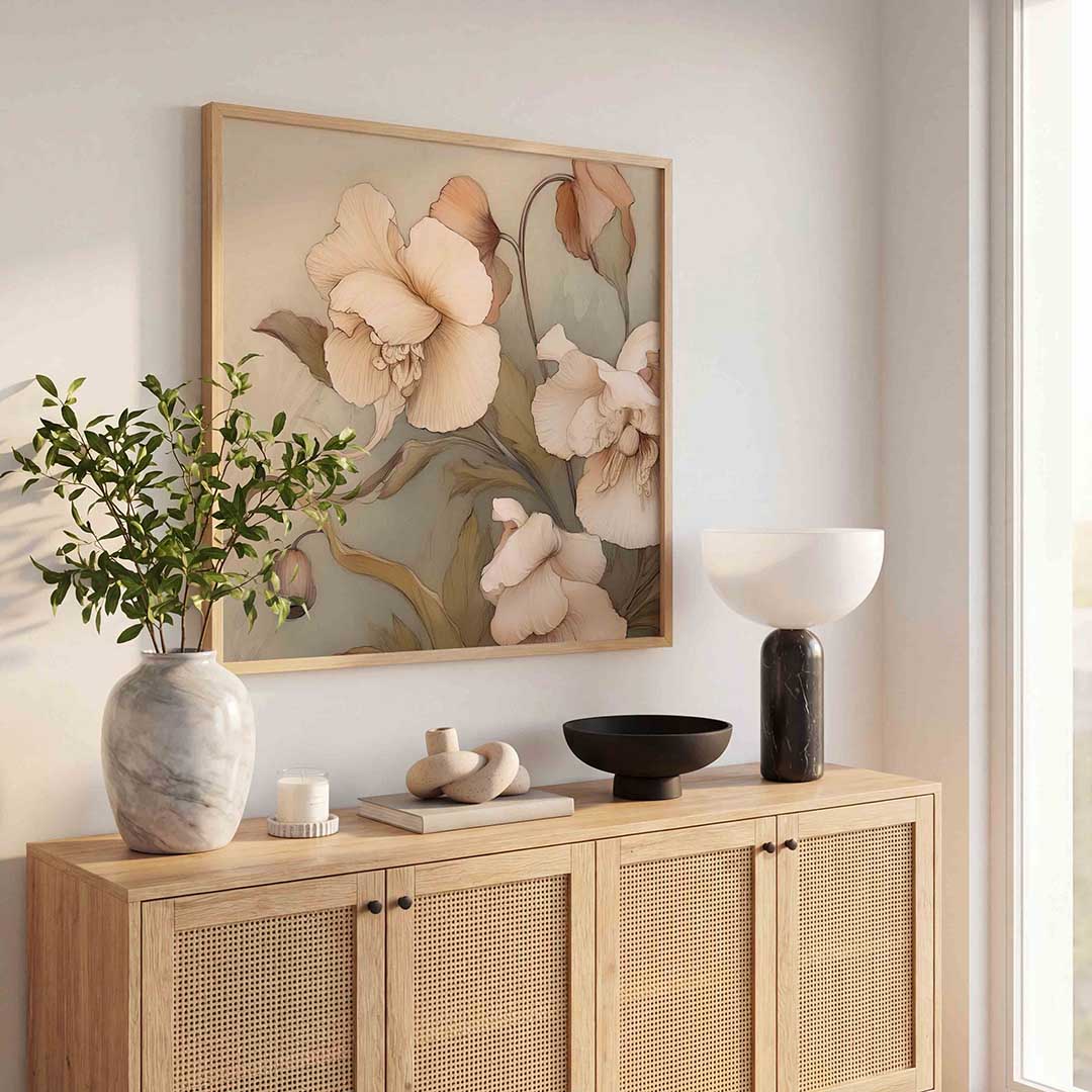 Bloemen in zachte tinten Poster