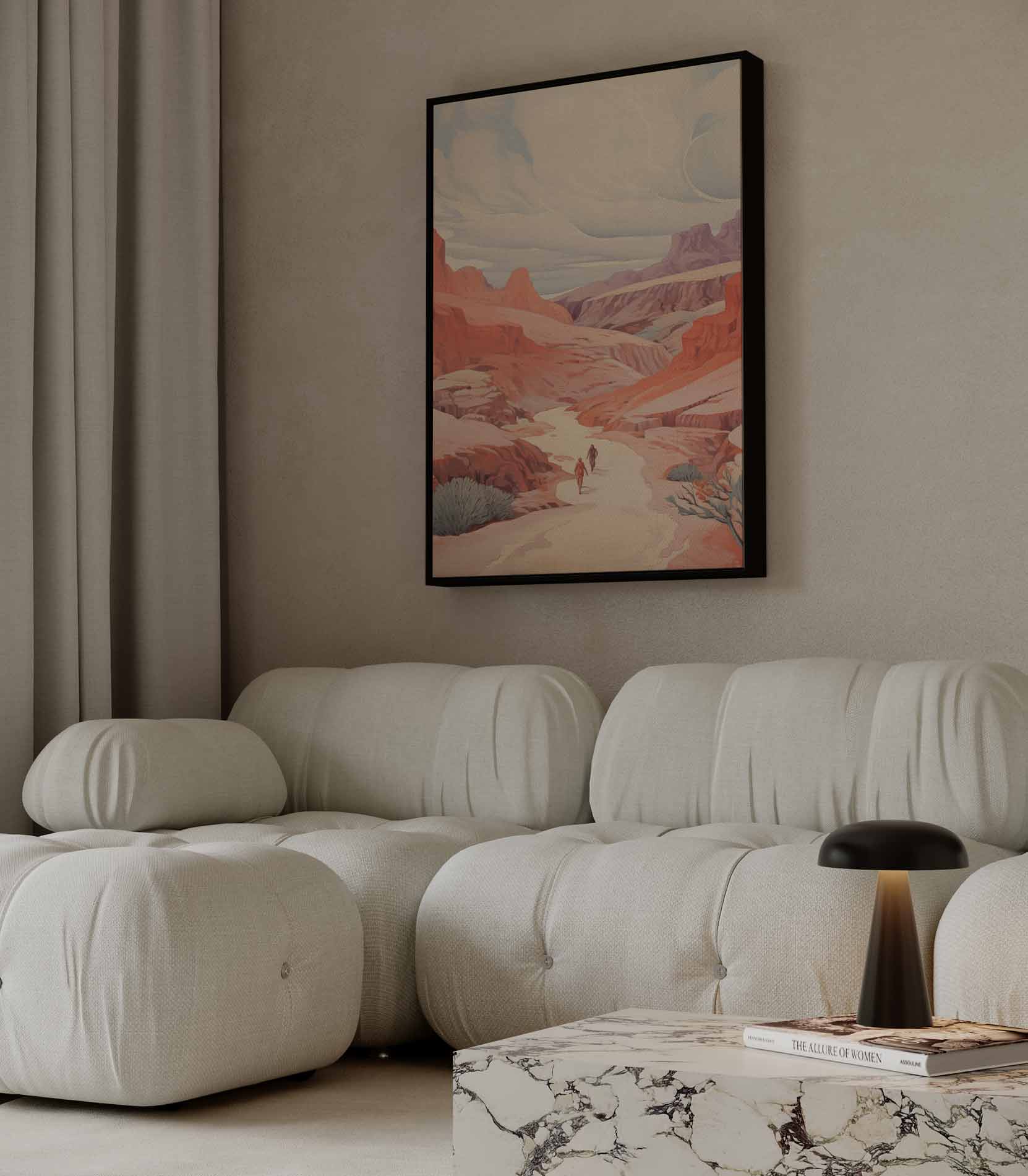 Wandeling door de Canyon Kunstwerk-canvas-dibond-plexiglas-wanddecoratie-WallArtistic