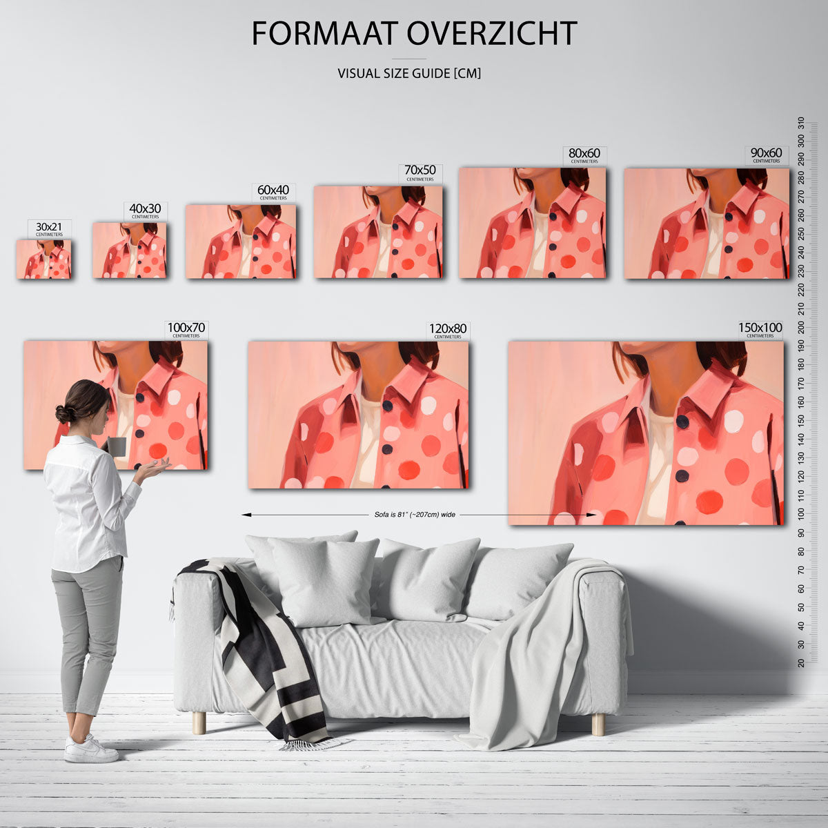 Roze jas met stippen Poster