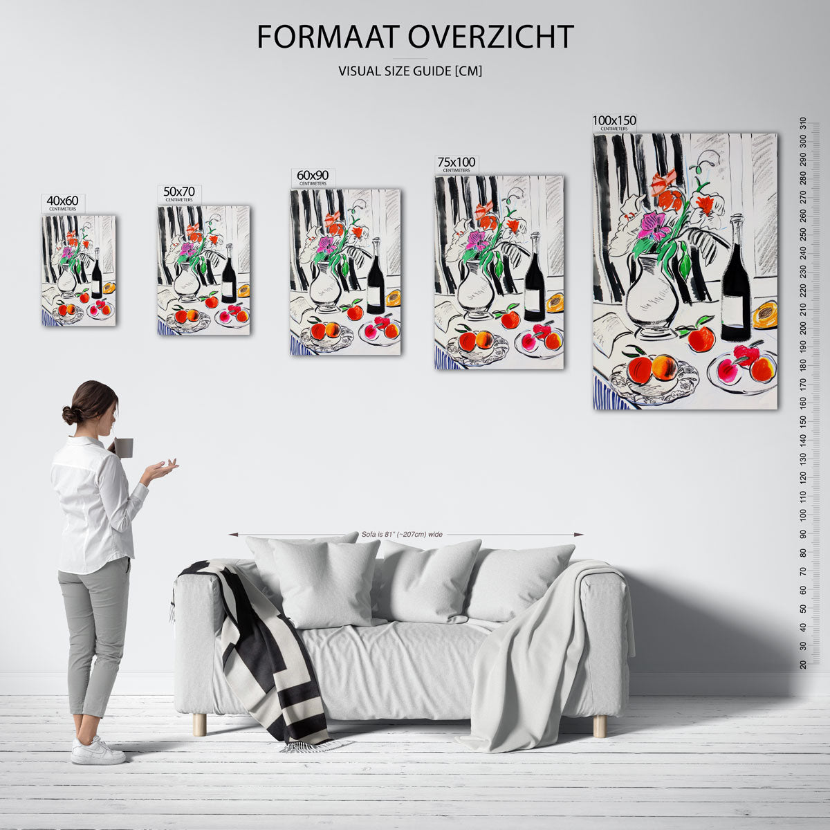 Kleurrijke bloemstilleven Kunstwerk