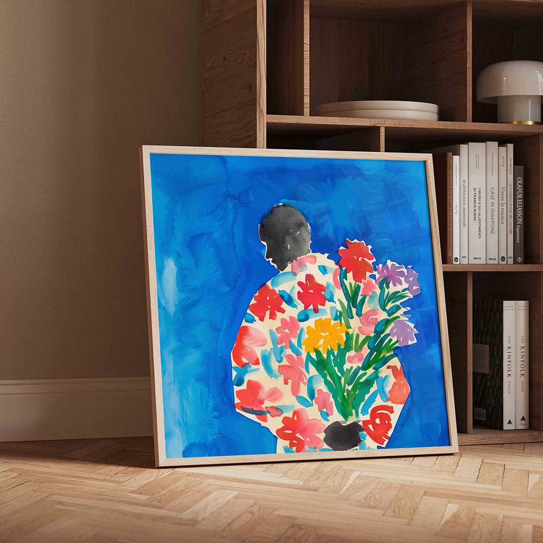 Bloemen en silhouet Poster