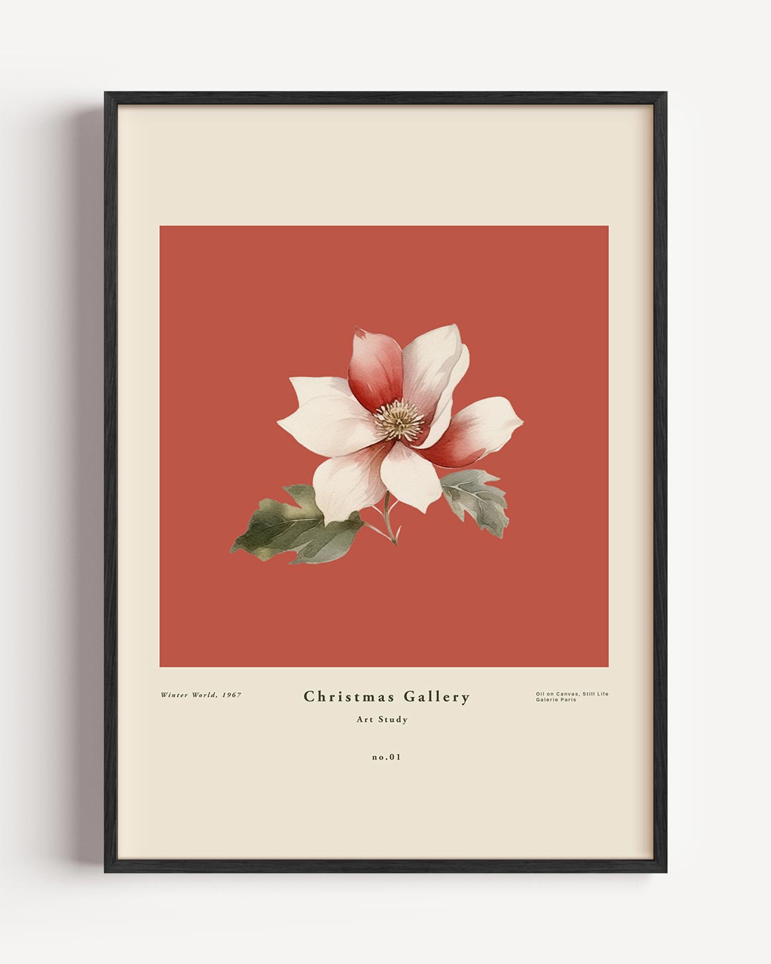 Vintage Kerstbloem Poster-WallArtistic