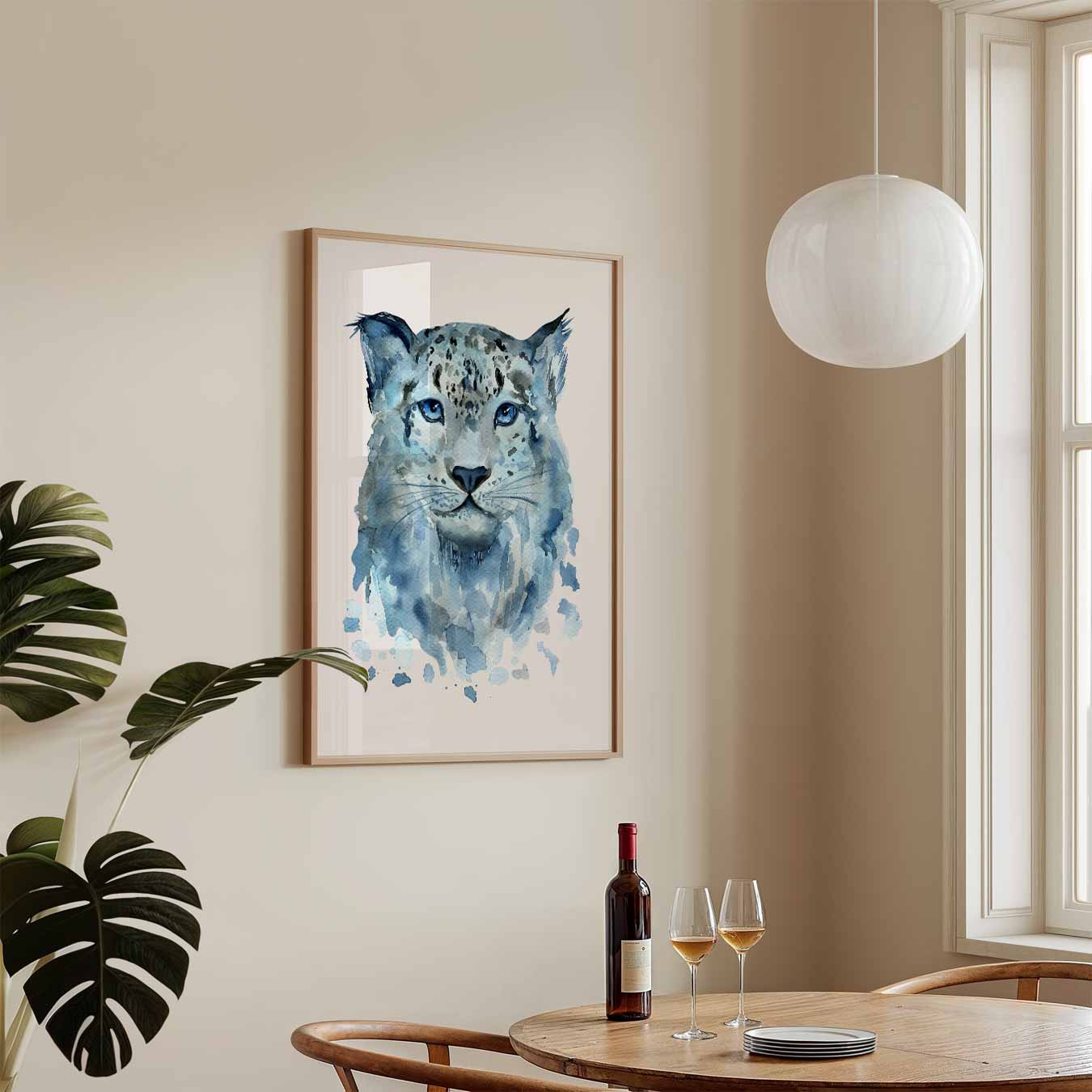 Blauwe Nevel Luipaard Poster
