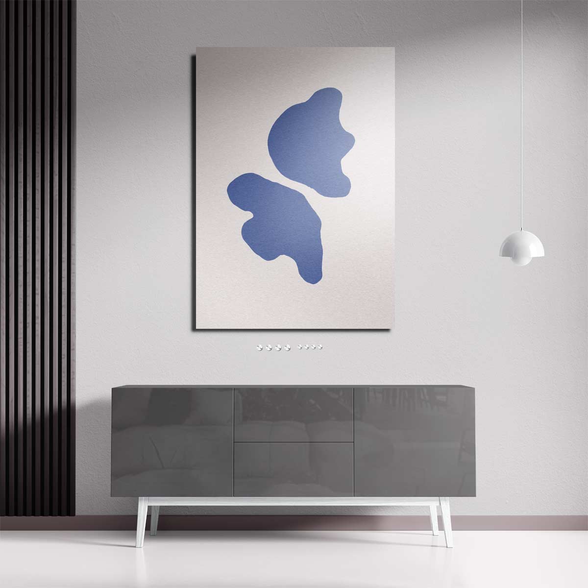 Blauwe Abstracte Vormen Kunstwerk-canvas-dibond-plexiglas-wanddecoratie-WallArtistic