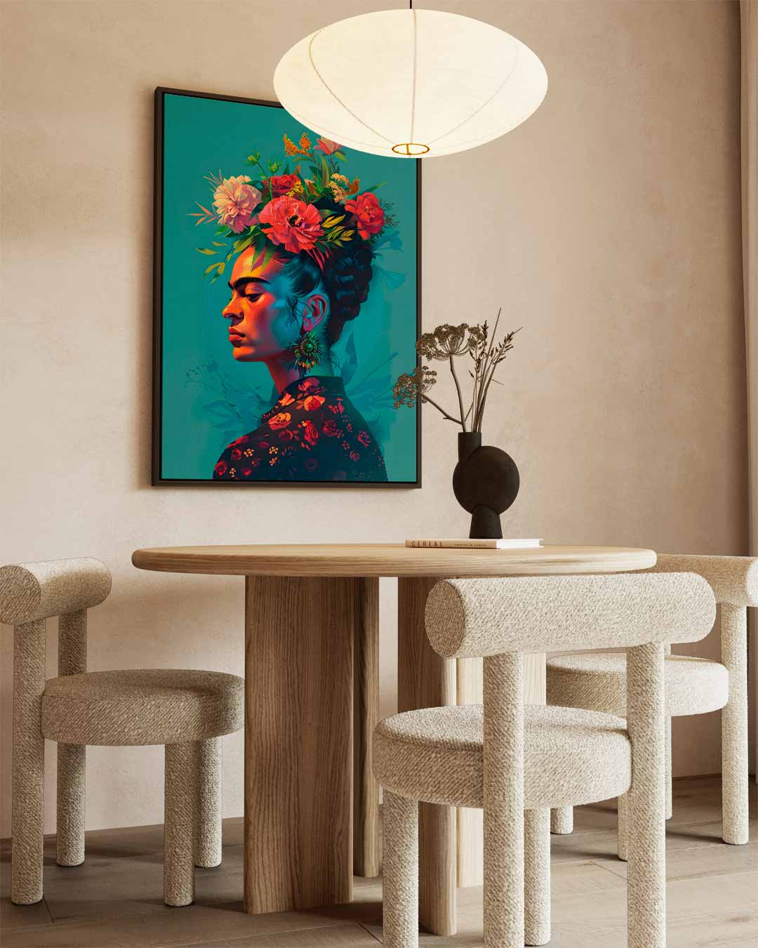 Bloemenkroon Portret Kunstwerk-canvas-dibond-plexiglas-wanddecoratie-WallArtistic