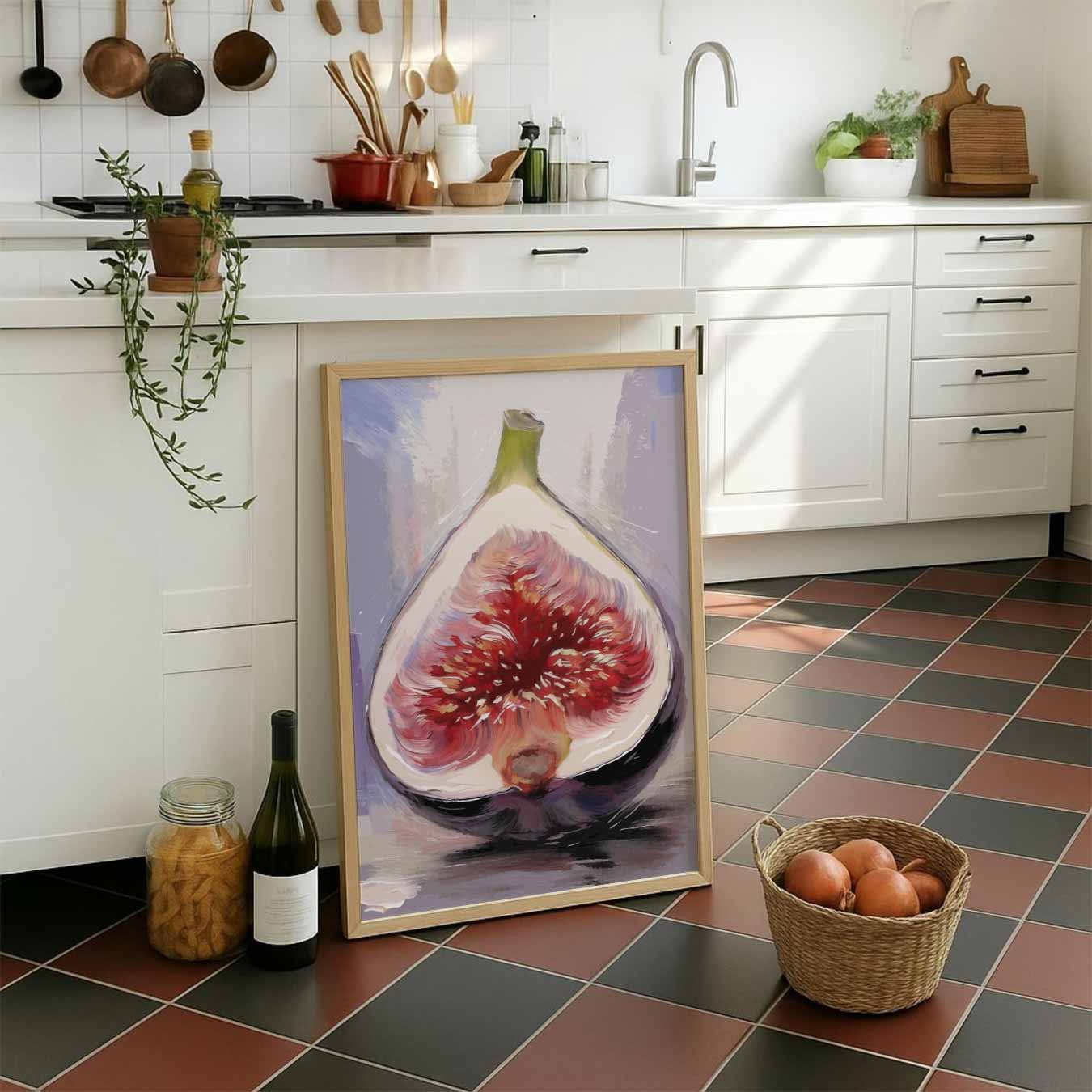 Figuur in Stijlvolle Fijngrafiek Poster