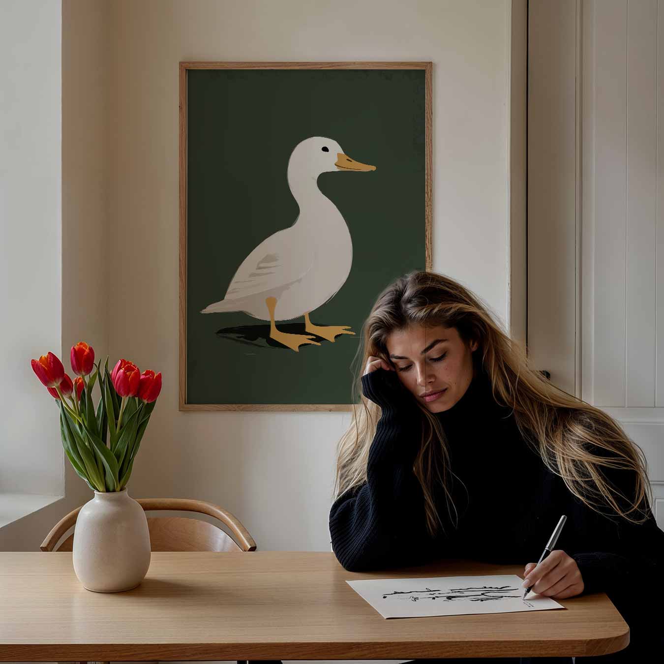 Elegante Eend Illustratie Poster